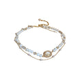 French Chic Vintage Faux Pearl Double Layer Crown Geometric Clavicle Necklace For Women view 5