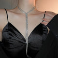 European Style Rhinestone Alloy Extra Long Double Layer Tassel Pendant Necklace For Women view 1