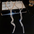 European Style Rhinestone Alloy Extra Long Double Layer Tassel Pendant Necklace For Women view 2