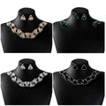 Vintage Geometric Triangle Rhinestone Alloy Statement Jewelry Set Luxury Evening Dress Stud Earrings view 1