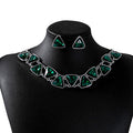Vintage Geometric Triangle Rhinestone Alloy Statement Jewelry Set Luxury Evening Dress Stud Earrings view 5