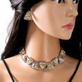 Vintage Geometric Triangle Rhinestone Alloy Statement Jewelry Set Luxury Evening Dress Stud Earrings view 2