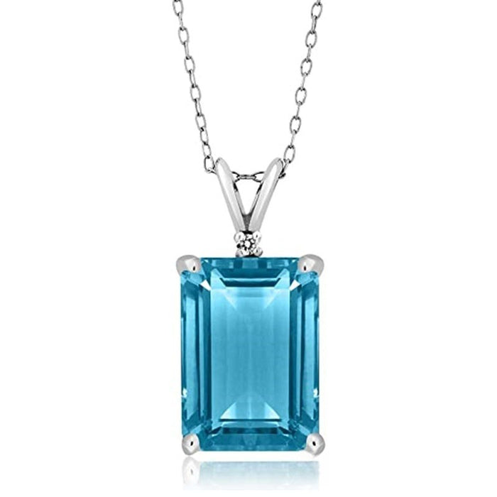 Classic Square Four Prong Pendant Necklace, Niche Design Block Clavicle Chain, Luxury Gift Jewelry