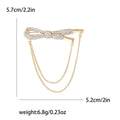 Alloy Rhinestone Bow Chain Brooch Pin For Simple Clothing Decoration view 5