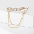 Alloy Rhinestone Bow Chain Brooch Pin For Simple Clothing Decoration view 3