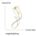 Alloy Rhinestone Shell Tulip Brooch Pin For Elegant Coats view 5