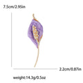 Metal Alloy Enamel Calla Lily Brooch With Rhinestones For Apparel view 5