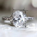 Oval Irregular Pigeon Egg Eight Hearts Eight Arrows Four Prong Wedding Proposal Ring view 5
