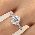 Oval Irregular Pigeon Egg Eight Hearts Eight Arrows Four Prong Wedding Proposal Ring view 2