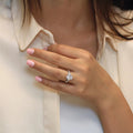 Oval Irregular Pigeon Egg Eight Hearts Eight Arrows Four Prong Wedding Proposal Ring view 3