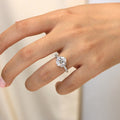Oval Irregular Pigeon Egg Eight Hearts Eight Arrows Four Prong Wedding Proposal Ring view 4