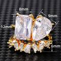 Water Drop Row Zircon Spiral Ring For Women Geometric Sparkling Couple Gift Jewelry view 5