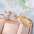 Water Drop Row Zircon Spiral Ring For Women Geometric Sparkling Couple Gift Jewelry view 4