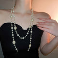Light Luxury Oval Faux Pearl Multi Layer Wrap Necklace For French Evening Dress view 3