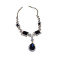Light Luxury Geometric Rhinestone Teardrop Alloy Necklace Earrings Jewelry Set view 5