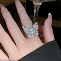 Luxury Zircon Butterfly Open Ring For Women view 1