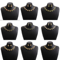 Luxury Heart Jewelry Set With Statement Flower Necklace And Multicolor Circle Earrings For Women view 1