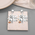 Halloween Skull Pumpkin Witch Acrylic Drop Earrings For Women Creative Spooky Party Statement Earrings view 2