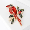 Alloy Enamel Red Bird Brooch Pin For Versatile Animal Apparel view 3
