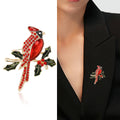Alloy Enamel Red Bird Brooch Pin For Versatile Animal Apparel view 2