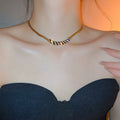 Vintage Alloy Striped Geometric Rhinestone Choker Necklace For Women view 4