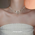 French Court Style Sweet Artificial Crystal Heart Pearl Collarbone Necklace For Women view 1
