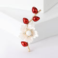 Alloy Enamel Flower Branch Brooch Pin For Elegant Fashion Clothing view 3