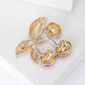 Alloy Rhinestone Enamel Cherry Brooch Pin For Summer Apparel Decoration view 4