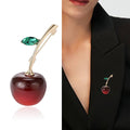 Alloy Cherry Fruit Brooch Pin For Cute Clothing Accessories – Red view 2