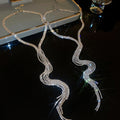Statement Rhinestone Tassel Copper Necklace for Women Geometric Layered Choker Collarbone Chain view 2