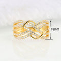 Luxury Wave Multi Layer Line Zircon Hollow Statement Ring For Women Banquet Jewelry view 5