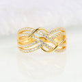 Luxury Wave Multi Layer Line Zircon Hollow Statement Ring For Women Banquet Jewelry view 4