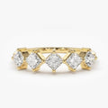 Gold Color Diamond Shape Row Zircon Heart To Heart Minimalist Luxury Ring For Women view 2