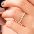Gold Color Diamond Shape Row Zircon Heart To Heart Minimalist Luxury Ring For Women view 1