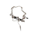Light Luxury Alloy Star Geometric Pendant Necklace, Punk Hip Hop Metal Choker view 5
