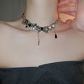Light Luxury Alloy Star Geometric Pendant Necklace, Punk Hip Hop Metal Choker view 3