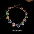 Colorful Dopamine Rhinestone Heart Necklace For Women view 2