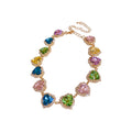 Colorful Dopamine Rhinestone Heart Necklace For Women view 5