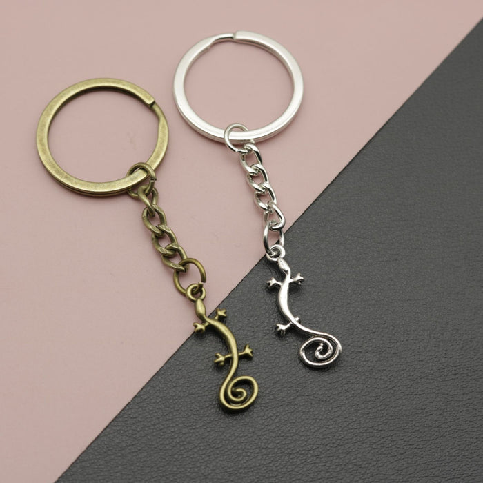 Metal Gecko Shape Keychain Bag Charm Gift