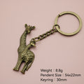 Zinc Alloy Giraffe Keychain Minimalist Animal Key Ring Gift view 2