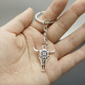 Zinc Alloy Minimalist Bull Head Keychain Car Bag Charm view 3