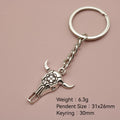 Zinc Alloy Minimalist Bull Head Keychain Car Bag Charm view 2