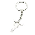 Zinc Alloy Minimalist Bull Head Keychain Car Bag Charm view 5