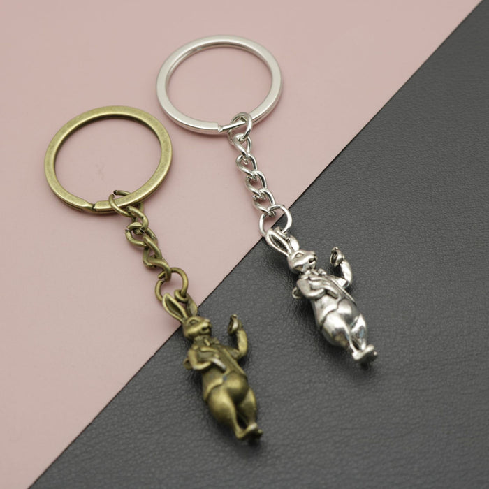 Metal Minimalist Rabbit Keychain Bag Charm
