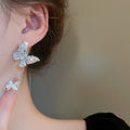 Copper Zircon Butterfly Stud Earrings Minimalist Luxury Insect Design Fashion Jewelry view 3