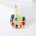 Alloy Enamel Paint Palette Brooch Pin For Suit And Coat Decoration view 1