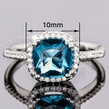 Vintage Royal Tanzanite Blue Square Ring For Women, Simple Queen Style Fashion Index Finger Jewelry view 5