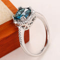 Vintage Royal Tanzanite Blue Square Ring For Women, Simple Queen Style Fashion Index Finger Jewelry view 3