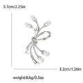 Alloy Rhinestone Pearl Bow Brooch For Vintage Fashion view 5