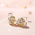 Vintage French Chic Flower Earrings, Summer Trendy Four Leaf Clover Stud Earrings For Women view 4